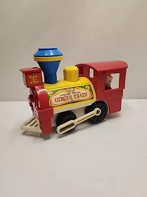 Vintage 1973 Fisher Price #991 Little People Circus Train Engine Whistle Works • $21