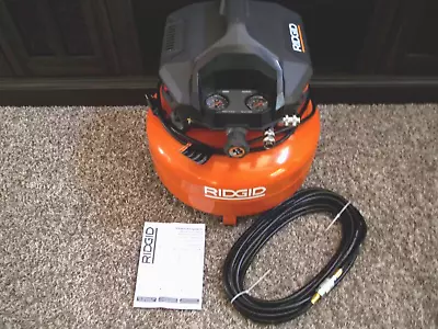 NEW RIDGID 6 Gal. 150 PSI OF60150HB Pancake Air Compressor W/Air Hose • $149.95