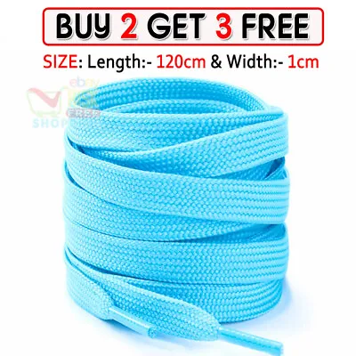 Flat Shoe Laces Boots Trainers Skate Football Coloured Shoelaces Adult Kids • £2.79