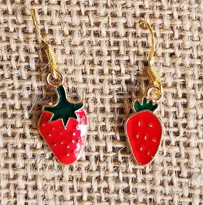 Lylas Earrings ~ Strawberry Strawberries Fruit Organza Gift Bag ~ Post Included • $4.95