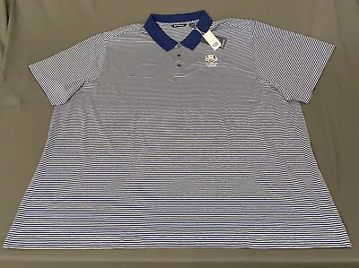 Ryder Cup Golf Shirt Polo Cutter & Buck Logo 5XB 5TG Blue Striped MSRP $75 • $27.73