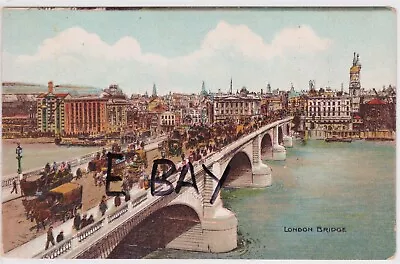 Lost London: Old London Bridge Unposted Vintage Coloured Postcard • £0.75