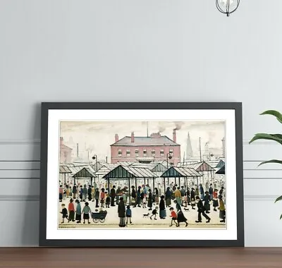 £26.99 • Buy Market Scene Northern FRAMED WALL ART PRINT PAINTING Artwork LS Lowry Style