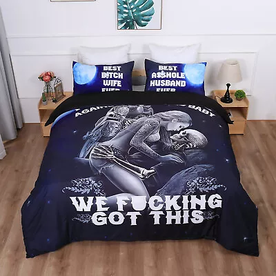 £19.99 • Buy Gothic Skull Duvet Cover Quilt Cover Bedding Set Pillow Cases Single Double King