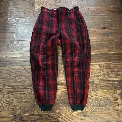 Vintage Woolrich Pants Mens Size 30 X 29 Buffalo Plaid Mackinaw Wool Hunting USA • $15