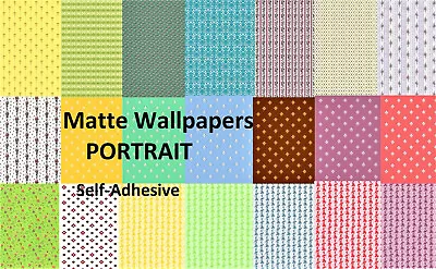 Dolls House Wallpaper Self Adhesive 1/12th Scale Matte Photo Paper  (portrait)  • £4.75