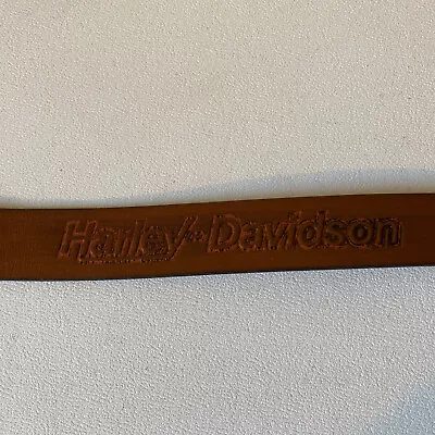 VintageHarley-Davidson Brown Leather Belt. No Buckle SZ 36 • $11.99