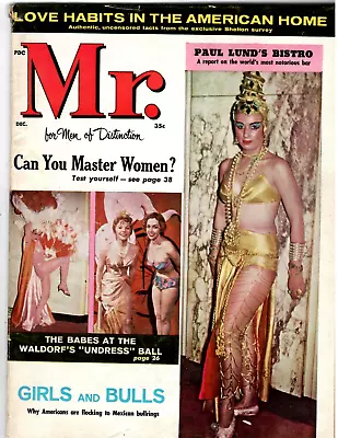 MR. Men's Magazine Dec. 1960 Female Matadors Waldorf Undress Ball Fiction • $6.99