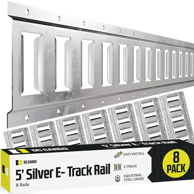 DC Cargo E Track Tie Down Rail 5 Ft. Black/Galvanized Steel Rail 2468 Pack • $78.74