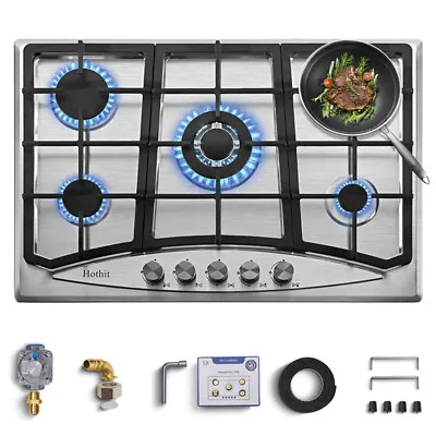 30  Gas Cooktop 5 Burner Built-in Stainless Steel Gas Stove Top LPG/NG Dual Fuel • $209