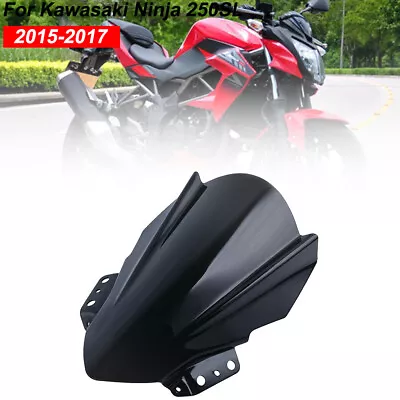 Windscreen Windshield Screen Deflector Black Fit For Kawasaki Ninja 250SL 2017 • $30.54