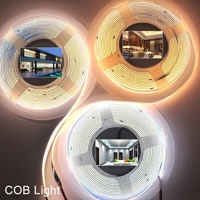 DC12V COB LED Strip Lights Density Flexible Tape Rope Cabinet Kitchen Light 1-5M • $11.31