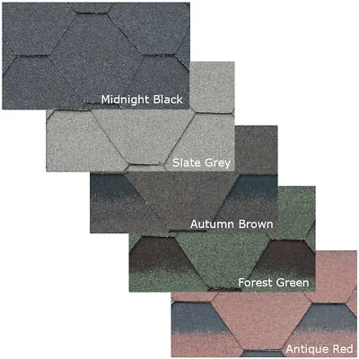 £41.25 • Buy Supaflex Hexagonal Roofing Felt Shingles Shed Roof Bitumen Tiles Adhesive Option