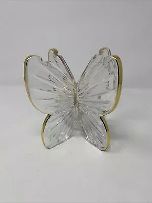 Bath & Body Works Sparkling Glass Butterfly 3 Wick Candle Holder/without  Candle • $45