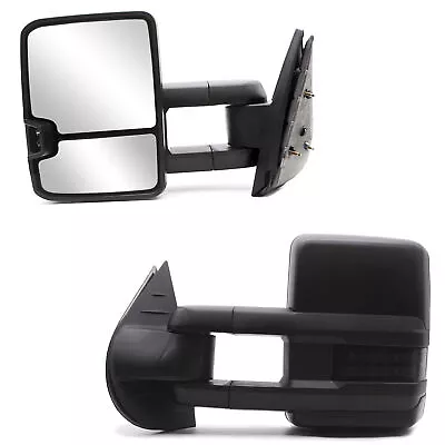 Pair Side Tow Mirrors Manual Fold For 2009-2013 Chevy Silverado/GMC Sierra 2500 • $107.64