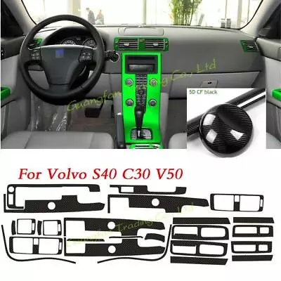 For Volvo S40 C30 V50 2007-2013 5D Carbon Fiber Pattern Interior DIY Trim Decals • $34.99