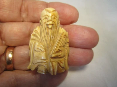 £82.60 • Buy Japanese ATQ Bovine Bone Highly Detailed Hand Crafted Netsuke Old Man ESTATE #11