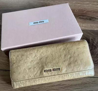 Miumiu Long Wallet Pink Beige Leather Shipped From Japan • $44