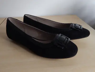 M&S Footglove Black Suede & Leather Ballet Pump Shoes - Size 4.5 BNWT £39.50 • £16.99