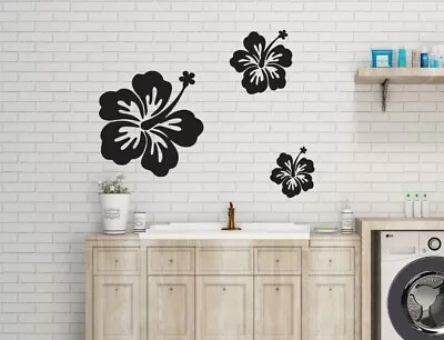 £4.99 • Buy Hawaiian Flowers Hibiscus Surf Inspired Design Wall Art Decal Vinyl Sticker