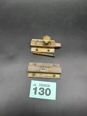 Original 1930s Brass Toilet Door Lock Vacant Engaged Indicator Slider Bolt #130 • $59.18