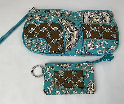 Vera Bradley Totally Turq Jazzy Clutch Purse Turquoise Retired & Coin Purse Lot • $21.13