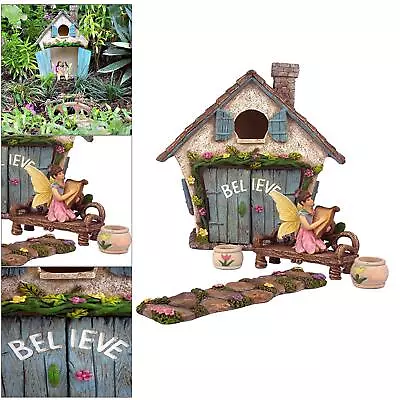 Fairy Garden House Kit Indoor Or Outdoor Miniature Figures And Accessories • £37.28