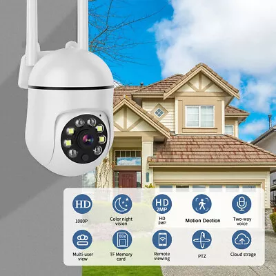 1080P IP Camera Wireless WIFI Outdoor CCTV HD PTZ Smart Home Security IR Cam 1/2 • £13.68