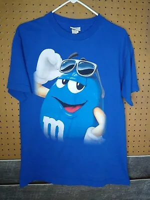 $20 • Buy M&M's Blue M&M Candy Cartoon Blue Graphic T-Shirt Medium 