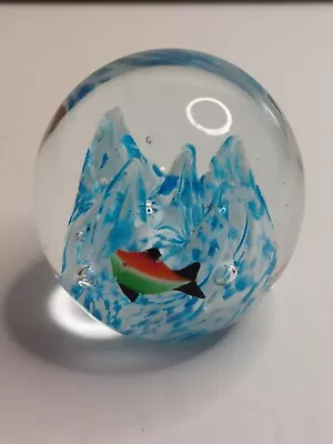 Vintage Crystal Fish Aquarium Art Underwater Nautical Decor Paperweight MINT • $22.32