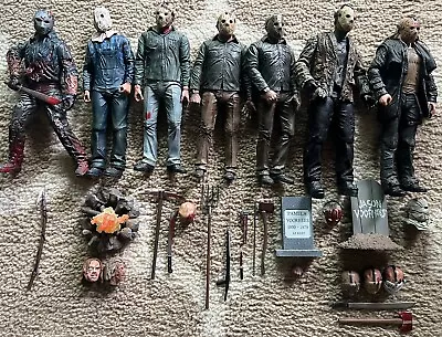 Neca/ Movie Maniacs Friday The 13th Jason Voorhees Horror Action Figures Lot • $89