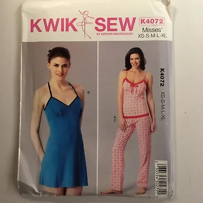 KwikSew 4072 Lingerie Cami Slip Pyjama Empire Straps Ladies New Uncut Pattern • £19.50