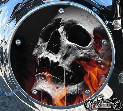 Harley Davidson 2019+ Softail Derby Clutch Primary Cover - Flame Skull • $239.26