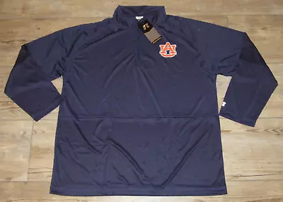 Auburn Tigers Russell Navy Blue 1/4 Zip Tech Shirt Jacket Size Men's Large • $18.69