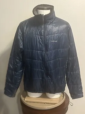 Men's Mont Bell UL Thermawrap Packable Blue Zip Up Puffer Jacket Sz XL 2301182 • $49.99