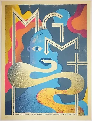  2013 MGMT & Black Bananas - Davis Silkscreen Concert Poster By Doe-eyed Design  • $46.90