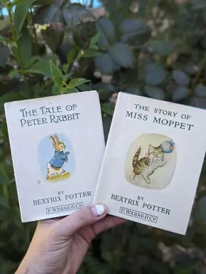 Beatrix Potter Lot Of2 Vintage Children's Books 1930s Mini Green HC 4.5  X 5.5   • $20