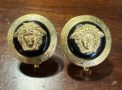 VERSACE GIANNI VERSACE Earrings AUTH  MEDUSA Vintage Gold  Used • $129