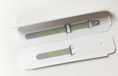 Genuine Apple NIKE Watch Sport Band Strap FLAT SILVER / VOLT 38mm 40mm 41mm • $75.21