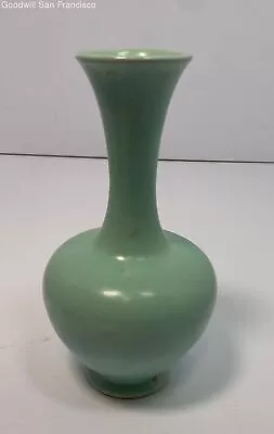 Vintage Mid Century Flower Table Vase Home Decorative Mint Green 9.5 In Tall • $19.99