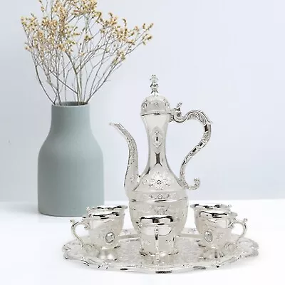 Tea Set Turkish Coffee Set W/Pot +6 Cups Wedding Birthday Home Decor Vintage Set • $36