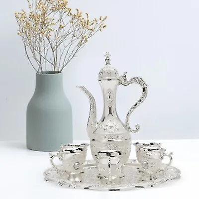 Vintage Tea Set Turkish Coffee Kit Wedding Birthday Home Decor W/ Pot + 6 Cups • $36