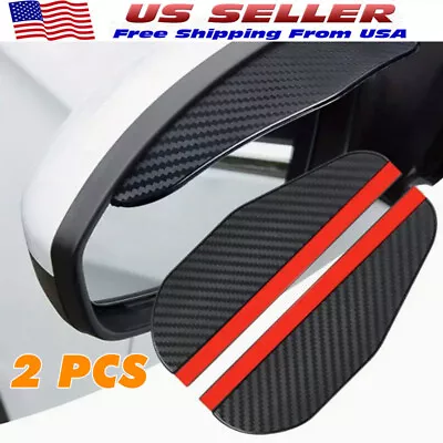 2PCS Carbon Fiber Car Rear View Side Mirror Rain Board Eyebrow Guard Sun Visor • $4.48