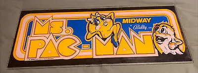 Vintage 1981 Midway Bally Ms. Pac-Man Arcade Game Marquee Sign 9  X 23  • $88.98