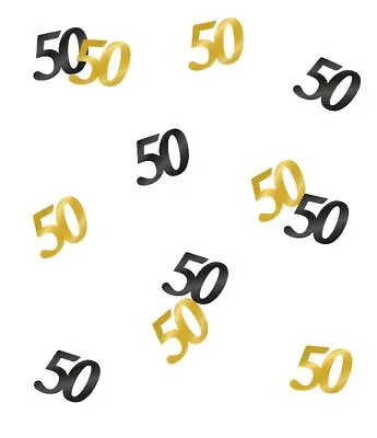 £2.99 • Buy 50th Birthday Black & Gold Table Confetti Birthday Partyware - 14g