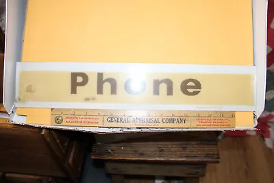 Vintage Phone Telephone Booth Sign Plastic 20 By 3 3/4 Inches • $10