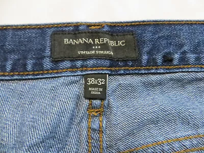 EUC BANANA REPUBLIC Vintage Straight Leg Mens Blue Jeans 38 X 32 • $5