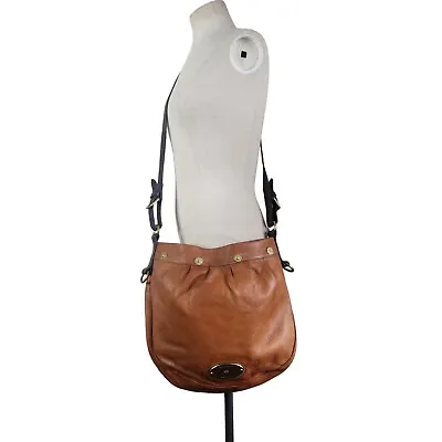 Mulberry Mitzy Hobo Handbag Purse Oak Tan Pebbled Leather Chocolate Strap  • $150