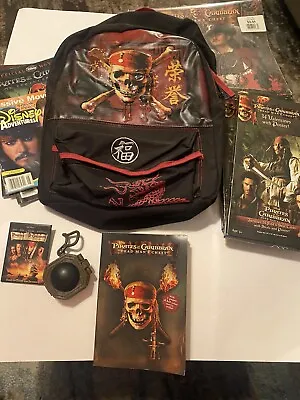Rare Japanese? Disney Pirates Of The Caribbean Backpack W/extras See Pics & Desc • $30