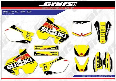 1999 2000 Graphics Kit For SUZUKI RM250 99 00 RM 250 250RM Decals Sticker Deco • $149